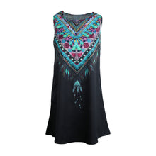 vestidos women dress casual bohemian dress vestido de renda tank beach dress print sleeveless chiffon dresses J4U66