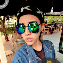vogue women men unisex colorful mirrored lens sunglasses metal frame eyewear sun glasses uv400 7 colors J4U66