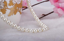 White Faux Pearl Beads Necklace Elegant Imitation Pearl Choker Necklace Women Party Jewelry 42cm J4U66