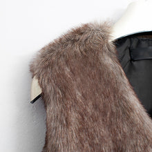 Faux Fur Waistcoat Gilet Jacket Coat Sleeveless Outwear Short Vest Clothing Colete Femme J4U66