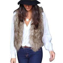 women faux fur waistcoat gilet jacket coat sleeveless outwear short vest clothing colete femme J4U66