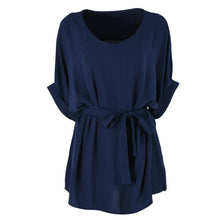 Fashion Women 3/4 Sleeve Bodycon Tops Dress Slim Waist T-shirt Beach Casual Dresses XL-5XL J4U66