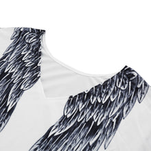 women tops angel wing print long t-shirts long sleeve casual t-shirts women sexy tee plus size white J4U66