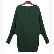 women batwing sleeve oversized knit sweater loose jumper pullover tops J4U66