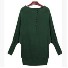 women batwing sleeve oversized knit sweater loose jumper pullover tops J4U66