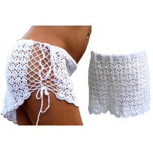 Fashion Women Bikini Bottoms Cover Up Lace Crochet Skirts Beachwear White J4U66