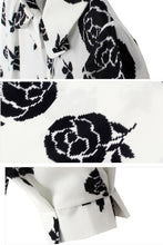 women black rose printed shirts floral three quarter batwing sleeves loose button blusas femininas ladies work shirt J4U66