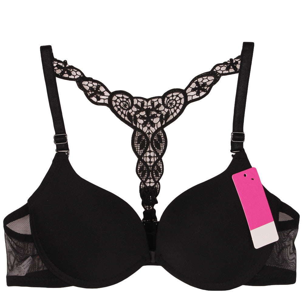 women bra front closure sexy lace racer back smooth surface push up bras for women underwear sexy lingerie bralette J4U66