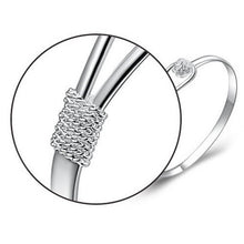 Women Bracelet Silver Plated Simple Rose Cuff Bangle Bracelet Jewelry J4U66