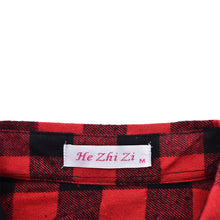Women Casual Cotton Lapel Long-Sleeve Plaid Shirt Ladies Slim Outerwear Blouse Tops J4U66