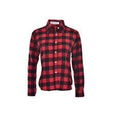 Women Casual Cotton Lapel Long-Sleeve Plaid Shirt Ladies Slim Outerwear Blouse Tops J4U66