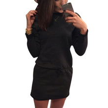 Fashion Women Casual Long Sleeve Dress Tee Pullover Evening Party Short Clubwear Dresses J4U66