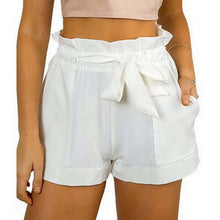 Fashion Women Casual Plus Size Shorts High Waist Loose Shorts Patchwork Fashionable Bow Short Pant Ruffle With Belt J4U66