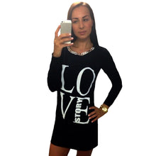 women casual t-shirts letter print long sleeve tops tee round neck women long t-shirts plus size grey black J4U66