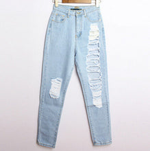 Women Cool Destroyed Denim Pants Workout Holes Jeans Boyfriend Jeans Hole Openings Denim Jeans Pants Women Clothing J4U66