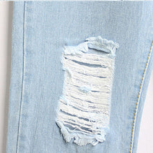 Women Cool Destroyed Denim Pants Workout Holes Jeans Boyfriend Jeans Hole Openings Denim Jeans Pants Women Clothing J4U66