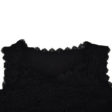 Women Cotton Knitted Lace Sleeveless Tank Tops Plus Size Causal Lace Tops Women Pullovers Black White S-XXL J4U66