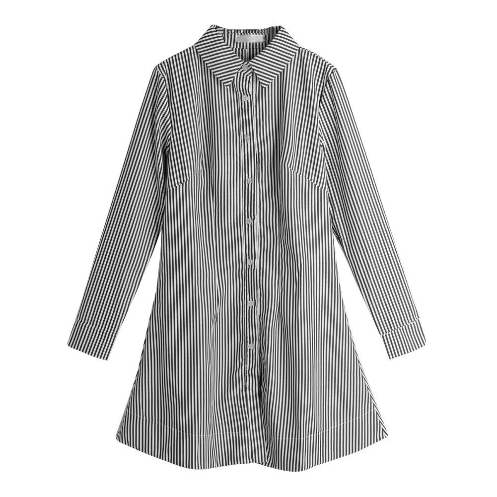 women dresses brazil slim blue and white striped t-shirts dress long sleeve casual dress ol lolita plus size dress J4U66