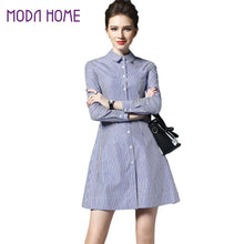 women dresses brazil slim blue and white striped t-shirts dress long sleeve casual dress ol lolita plus size dress J4U66