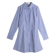 women dresses brazil slim blue and white striped t-shirts dress long sleeve casual dress ol lolita plus size dress J4U66