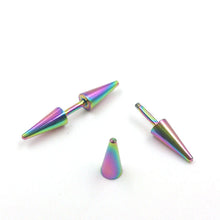 Women Earrings Rivet Taper Stud Earrings For Men Women 4 Colors Stainless Steel 2pcs J4U66