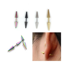 Women Earrings Rivet Taper Stud Earrings For Men Women 4 Colors Stainless Steel 2pcs J4U66