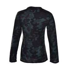 Women Long Sleeve V-neck Camouflage Slim Casual T-shirt Tops J4U66