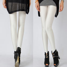 women faux leather stretchy skinny leggings slim high waist pants J4U66