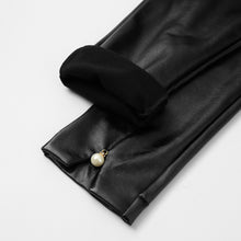 women fitness leggings leggins solid pu leather leggings elastic stretch women black pants sweatpants J4U66