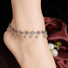 Women Foot Chain Antique Silver Flower Small Bell Anklet Ankle Bracelet Foot Chain Jewelry J4U66