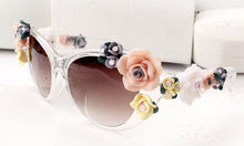 Fashion Women Girl Oversized Oval Rose Floral Sunglasses Spectacles Shades Outdoor Beach Sun Glasses Lunette De Soleil J4U66