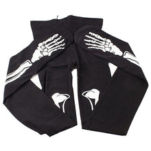 Women Girls Black Cotton Sexy Punk Soft Fancy Trendy Skeleton Bone 3D Printed Pants Leggings Leggings J4U66