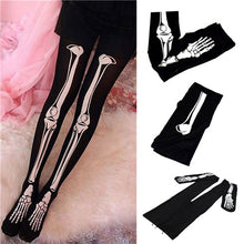 Women Girls Black Cotton Sexy Punk Soft Fancy Trendy Skeleton Bone 3D Printed Pants Leggings Leggings J4U66