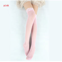 Girls Sexy Lace Nylon Yarn Top Hollow Fishnet Thigh High Long Stockings 5 Colors LY7 J4U66