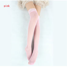 women girls sexy lace nylon yarn top hollow fishnet thigh high long stockings 5 colors J4U66