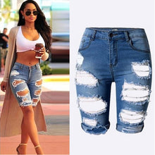 Women Hole Jeans Denim Shorts Size M-2XL  Lady Short Pants Trousers J4U66