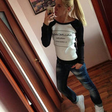 Women Hoody Long Sleeve Casual Sweatshirts Women Letter Print Hoodies J4U66
