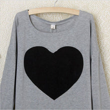 Women LOVE Heart Printed Sweatshirt Hoody Hoodies tracksuits Pullovers Suit Tops Outerwear M/L/XL J4U66