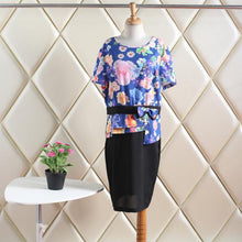 Fashion Women Lady Oversized Floral Crew Neck Short Sleeve Beach Dress New J4U66