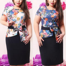 Fashion Women Lady Oversized Floral Crew Neck Short Sleeve Beach Dress New J4U66