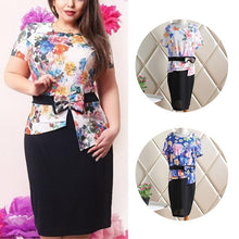 Fashion Women Lady Oversized Floral Crew Neck Short Sleeve Beach Dress New J4U66