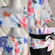 Fashion Women Lady Oversized Floral Crew Neck Short Sleeve Beach Dress New J4U66