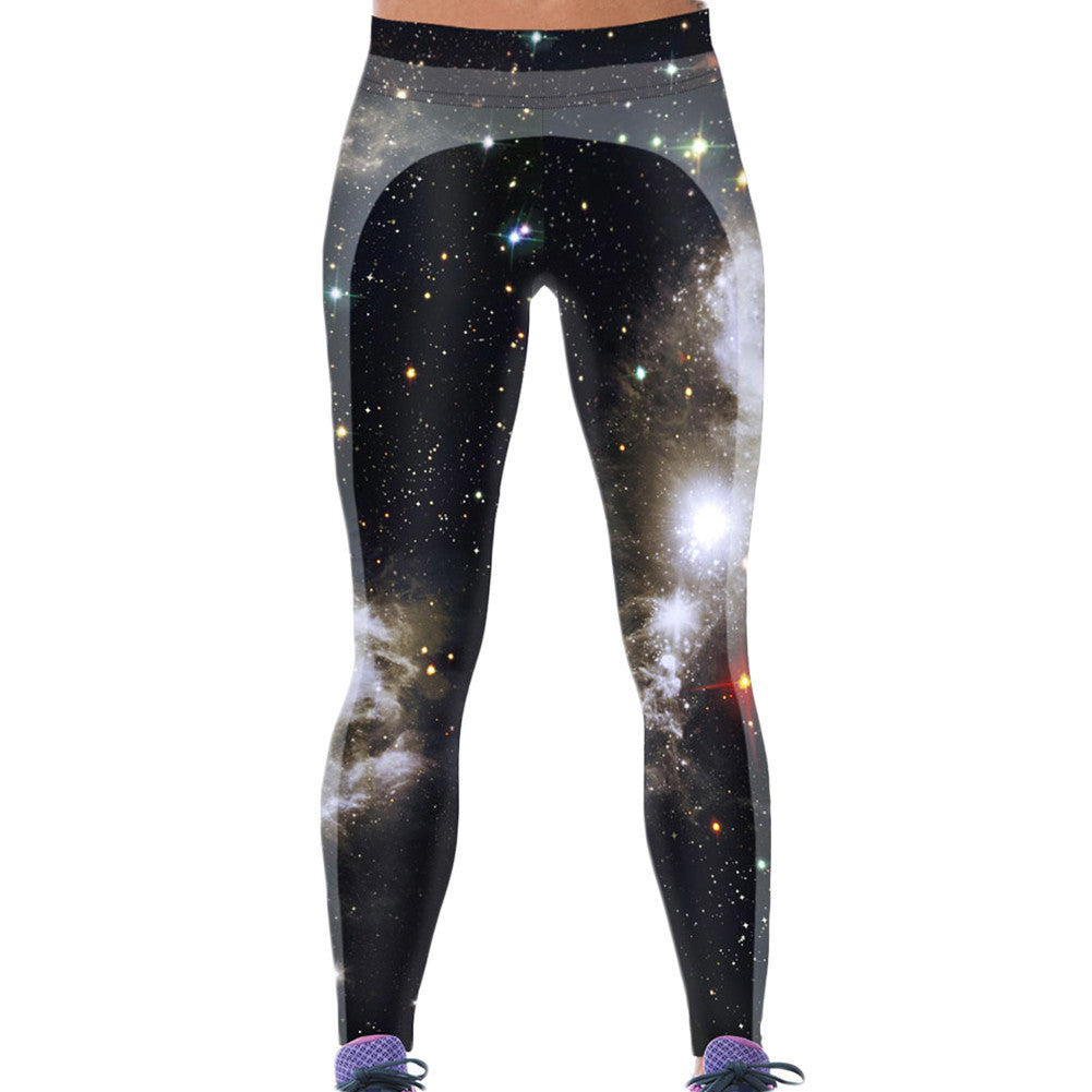 women leggings digital galaxy print elastic high waist leggings stretchy skinny jeggings for women leggins J4U66