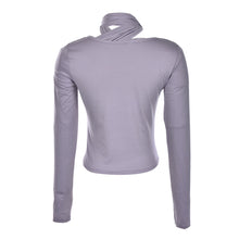 Women Long Sleevee Hollow Sexy Collar Casual Shirt Tops Polka Shirt Top J4U66