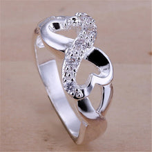 Women Lovely 8-Shaped Rings Silver Plated Rhinestone RingsWomen's Gifts Jewelry s  J4U66