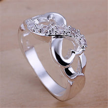 Women Lovely 8-Shaped Rings Silver Plated Rhinestone RingsWomen's Gifts Jewelry s  J4U66