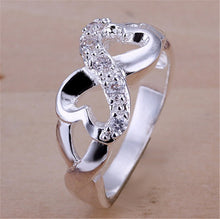 Women Lovely 8-Shaped Rings Silver Plated Rhinestone RingsWomen's Gifts Jewelry s  J4U66