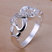 Women Lovely 8-Shaped Rings Silver Plated Rhinestone RingsWomen's Gifts Jewelry s  J4U66