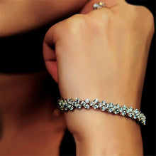 Women Luxury Rhinestone Chain Clear Zircon Crystal Bangle Rhinestone Multi Layers Bracelet J4U66
