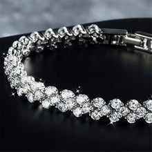 Women Luxury Rhinestone Chain Clear Zircon Crystal Bangle Rhinestone Multi Layers Bracelet J4U66
